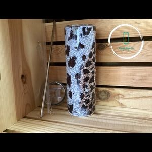 Cowhide leopard tumbler